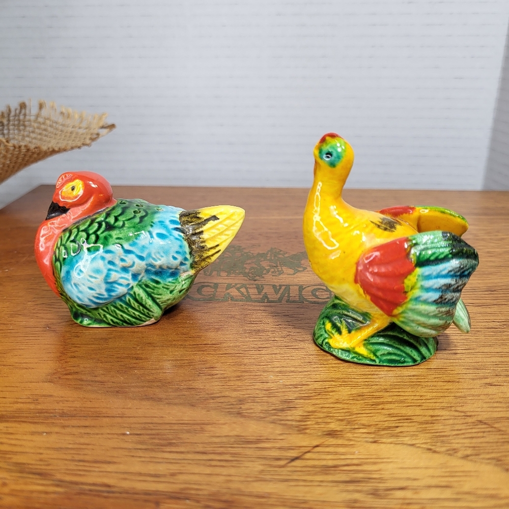 Vintage Pair of Turkey Salt and Pepper Shakers